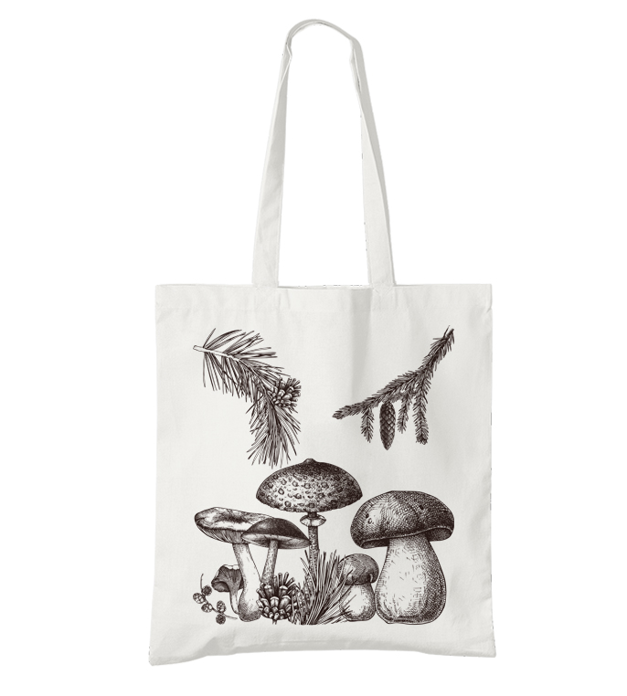 Bavlněná taška Houby a větvičky