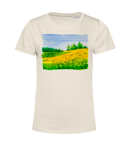Dámske BIO tričko Krajinomaľba zelená lúka