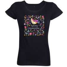 Dámske Bio tričko najlepšia maminka vtáčik čierne