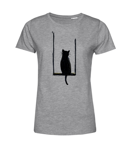 Dámske BIO tričko mačka na hojdačke