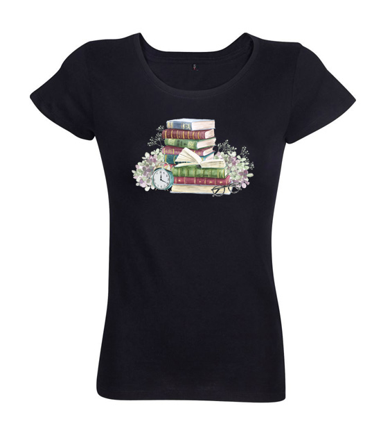 Dámske tričko knihomoľka čierne