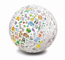 Balónová lopta XXL – Zvieratká na vymaľovanie 85 cm