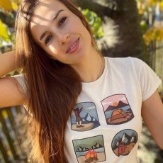 Dámske tričko turistické ikonky