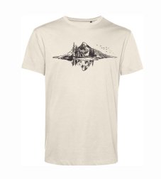 Pánske tričko odraz hory v pozadí