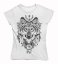 Dámske tričko Vlk aztécke vzory biele