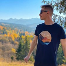 Pánske BIO tričko príroda v kruhu čierne