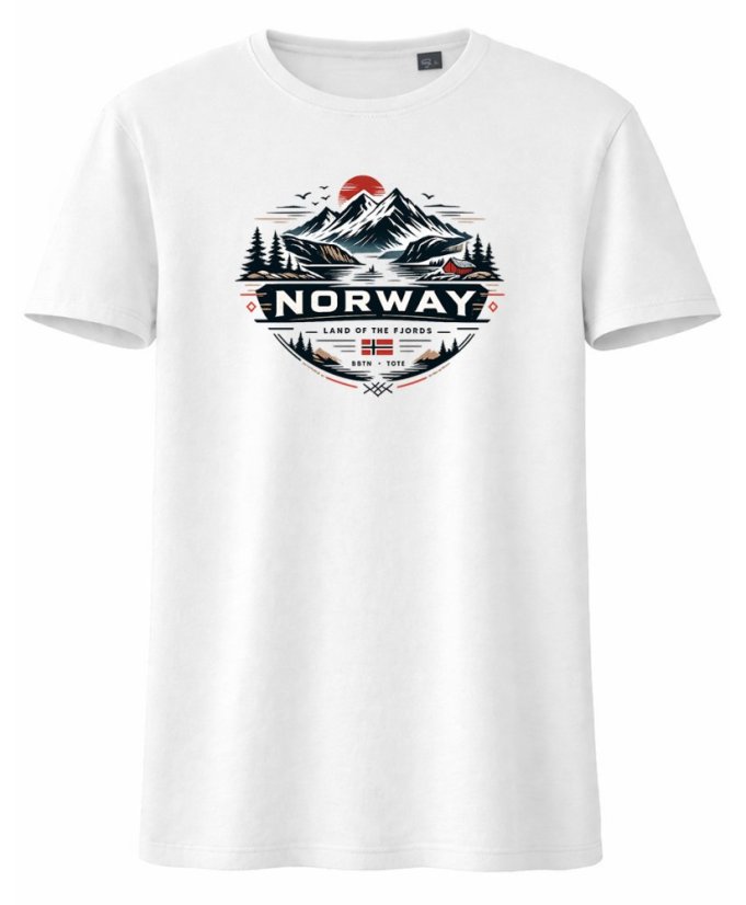Tričko NORWAY – vintage cestovateľský dizajn