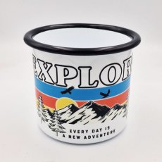 Smaltovaný hrnček Explore, biely, 300ml