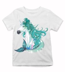Detské tričko  zelený jednorožec