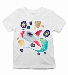 Detské tričko raketka vo vesmíre