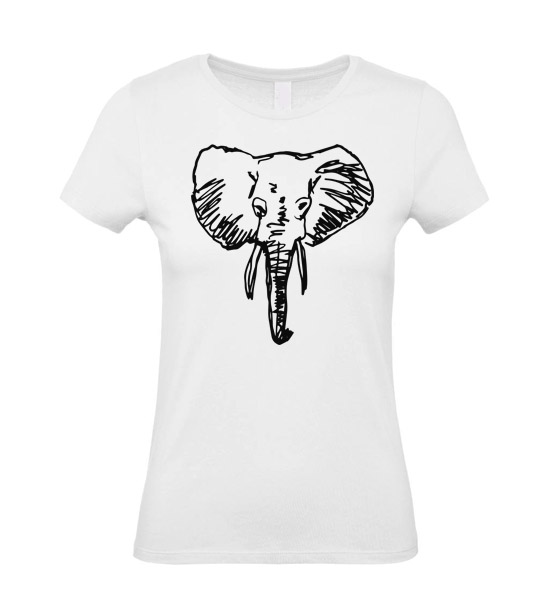Dámske tričko slon skica
