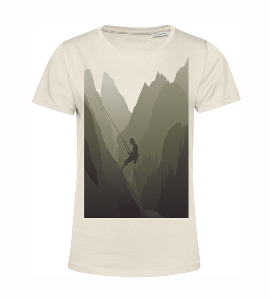 Dámske BIO  tričko hory a horolezec