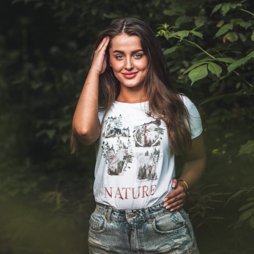 Dámske BIO  tričko LOVE nature - Veľkosť: XS, Farby: Natural