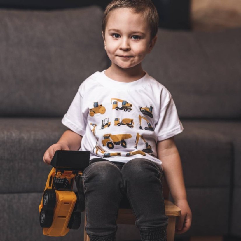 Detské tričko stavebné stroje