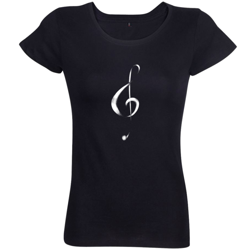 Dámske tričko Husľový kľúč čierne