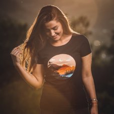 Dámske Bio tričko príroda v kruhu čierne