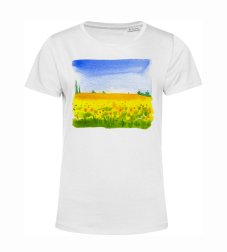 Dámske BIO tričko Krajinomaľba žltá harmónia