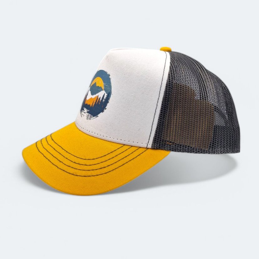 Kšiltovka Příroda v kruhu, šedo-žlutá