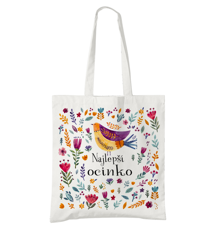 BIO bavlnená taška ocinko vtáčik