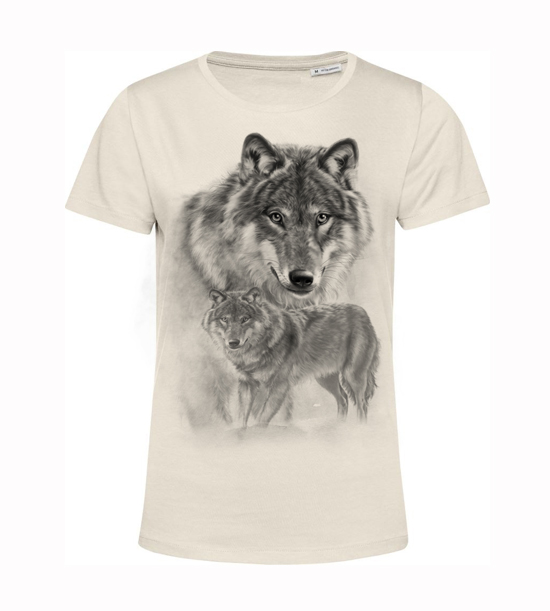 Dámske BIO tričko vlci - Veľkosť: XS, Farby: Natural