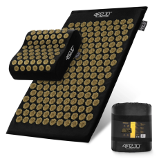 Akupresúrna podložka s vankúšom 68×42, čierno-zlatá