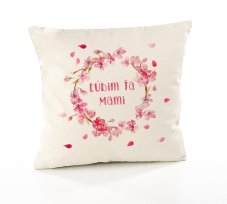 Vankúš Ľubim Ťa Mami kruh kvetov