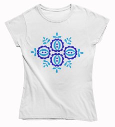 Dámske BIO tričko modrý kvet