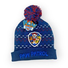 Zimná čiapka Tlapková patrola s brmbolcom červeno modrá, veľkosť 54