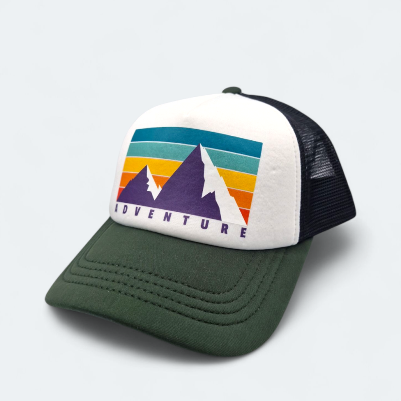 Šiltovka SPORT, Retro adventure, zeleno-čierna