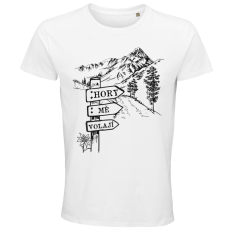 Pánské tričko Hory mě volají cedulka u cesty