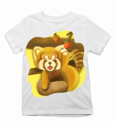 Detské tričko panda červená