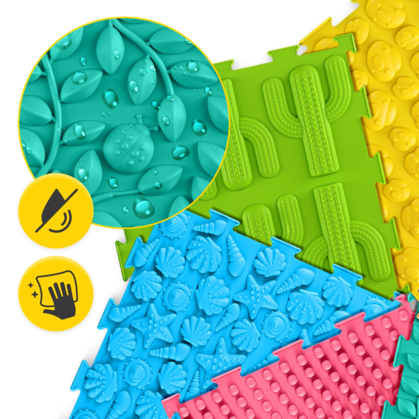 Ortopedická senzorická podložka puzzle pre deti – 4 diely