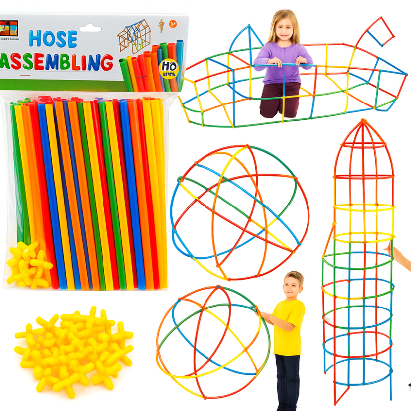 Konštrukčné slamky – Edukačná stavebnica 110 dielov