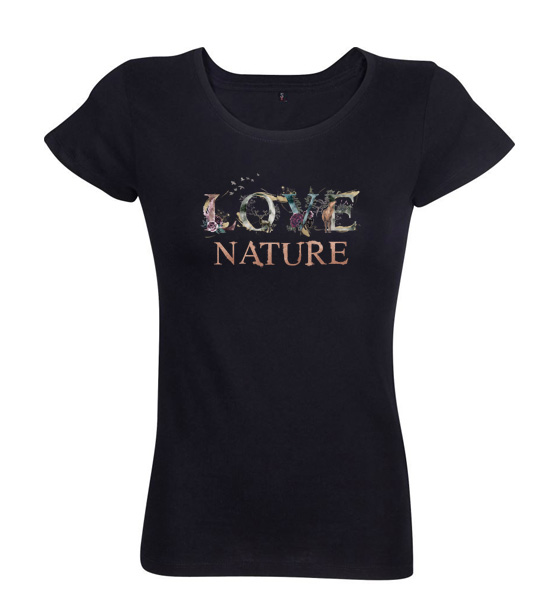 Dámske tričko Love nature, čierne