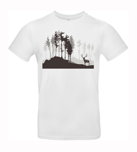 Pánske tričko jeleň a les