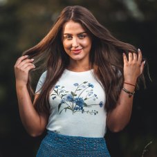 Dámske BIO tričko poľné kvety fialové