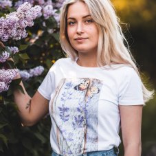 Dámske Bio tričko levanduľa a motýľ