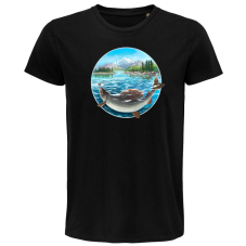 Pánske Bio tričko Ryba v kruhu čierne