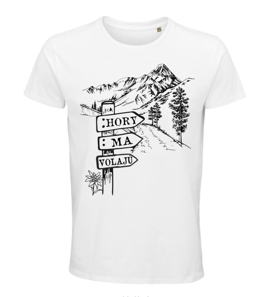 Pánske BIO tričko Hory ma volajú ceduľka pri ceste