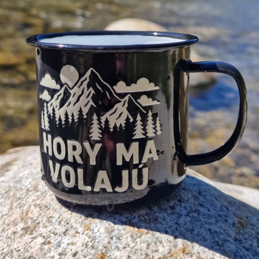 Smaltovaný hrnček Hory ma volajú, 350ml