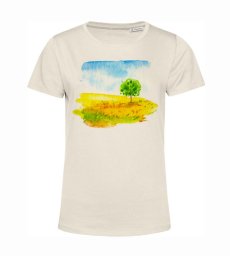 Dámske BIO tričko Krajinomaľba strom na lúke
