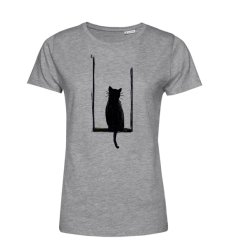 Dámske BIO tričko mačka na hojdačke