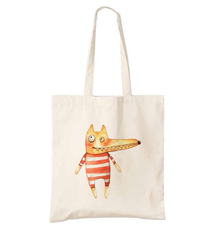 Bavlněná taška Vtipný vlk v plavkách