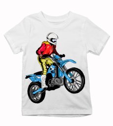 Detské tričko modrá motorka