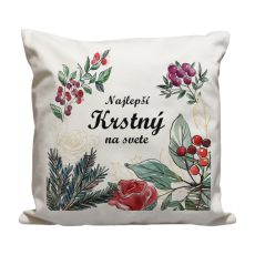 Vankúš Najlepší krstný čečina a kvety