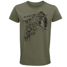 Pánske BIO tričko Hory ma volajú ceduľka pri ceste