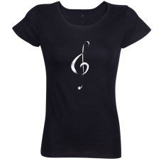 Dámske tričko Husľový kľúč čierne