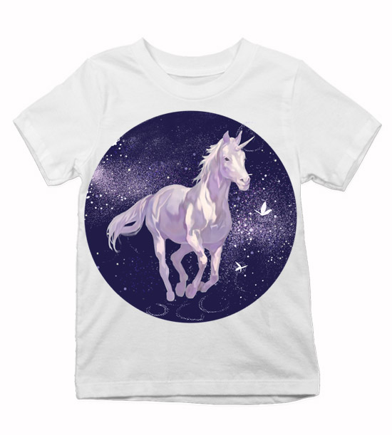 Detské tričko jednorožec vesmír