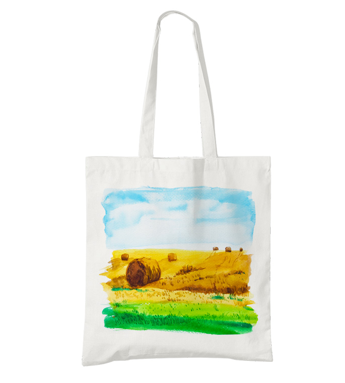 Bavlněná taška Krajinomalba Balíky sena