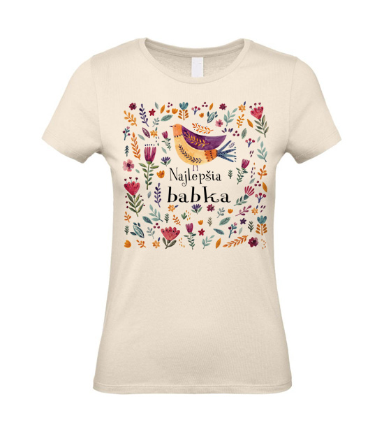 Dámske tričko najlepšia babka vtáčik